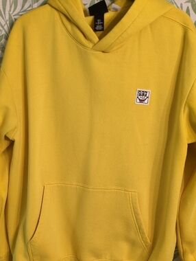 H&M Yellow Crewneck Hoodie with Small Chest Patch